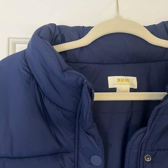 Anthropologie Maeve Navy Puffer Jacket / Convertible Vest | XL - Picture 4 of 8
